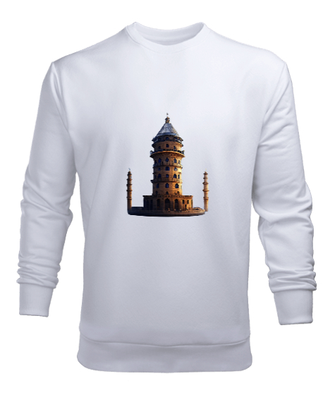 Tisho - Istanbul Maidens Tower Beyaz Erkek Sweatshirt