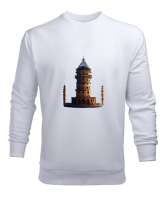 Istanbul Maidens Tower Beyaz Erkek Sweatshirt - Tisho