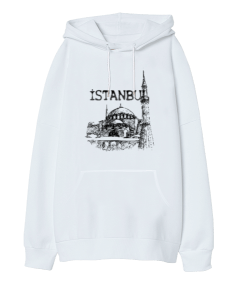 İstanbul Oversize Unisex Kapüşonlu Sweatshirt - Tisho