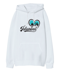 İstanbul Oversize Unisex Kapüşonlu Sweatshirt - Tisho
