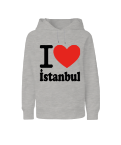 İstanbul seviyorum baskılı erkek Çocuk Unisex Hoodie Kapüşonlu - Thumbnail