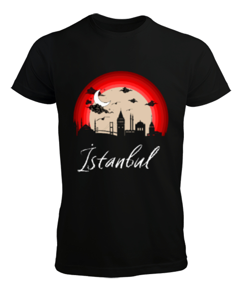 İstanbul Siyah Erkek Tişört - Tisho