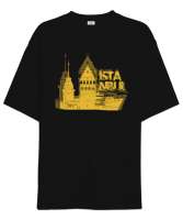 İSTANBUL Siyah Oversize Unisex Tişört - Tisho