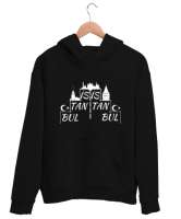 İstanbul Siyah Unisex Kapşonlu Sweatshirt - Tisho