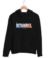 İSTANBUL Siyah Unisex Kapşonlu Sweatshirt - Tisho