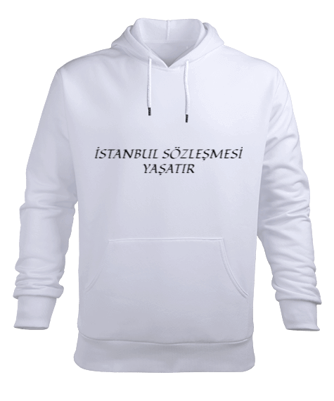 Tisho - İSTANBUL SÖZLEŞMESİ YAŞATIR YAZILI SWEATSHİRT Erkek Kapüşonlu Hoodie Sweatshirt