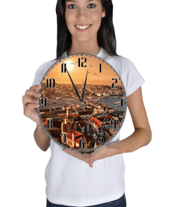 İstanbul Tasarımlı Bombeli Duvar Saati - Tisho