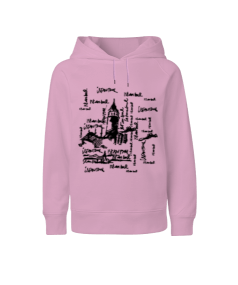 İstanbul temalı baskılı kız Çocuk Unisex Hoodie Kapüşonlu - Tisho
