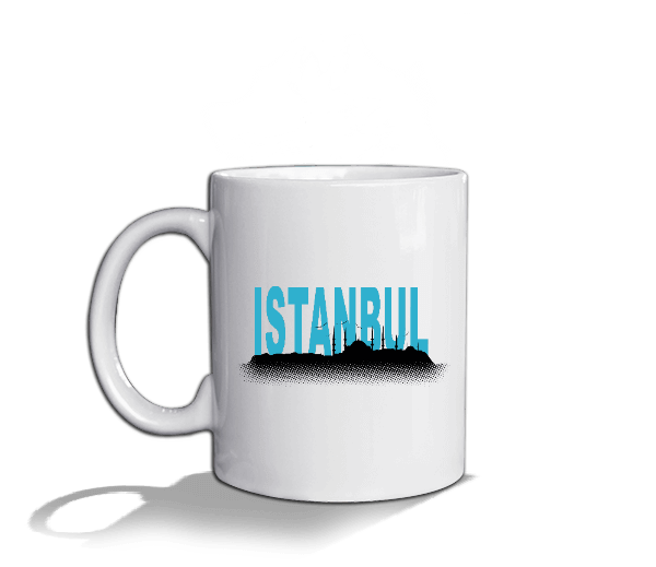 Tisho - İstanbul temalı Beyaz Kupa Bardak
