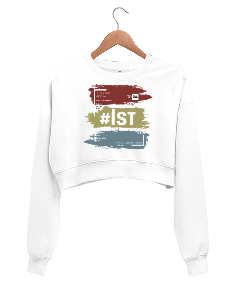Tisho - İstanbul Temalı Kadın Crop Sweatshirt