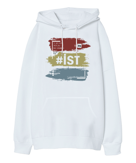 Tisho - İstanbul Temalı Oversize Unisex Kapüşonlu Sweatshirt