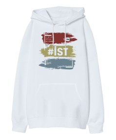 İstanbul Temalı Oversize Unisex Kapüşonlu Sweatshirt - Tisho
