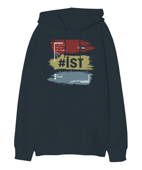 Tisho - İstanbul Temalı Oversize Unisex Kapüşonlu Sweatshirt