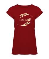 İstanbul ve Lale Kırmızı Kadın Tunik - Tisho