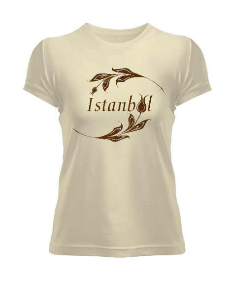 Tisho - İstanbul ve Lale Krem Kadın Tişört