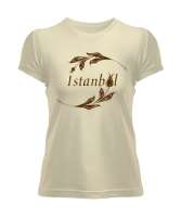 İstanbul ve Lale Krem Kadın Tişört - Tisho