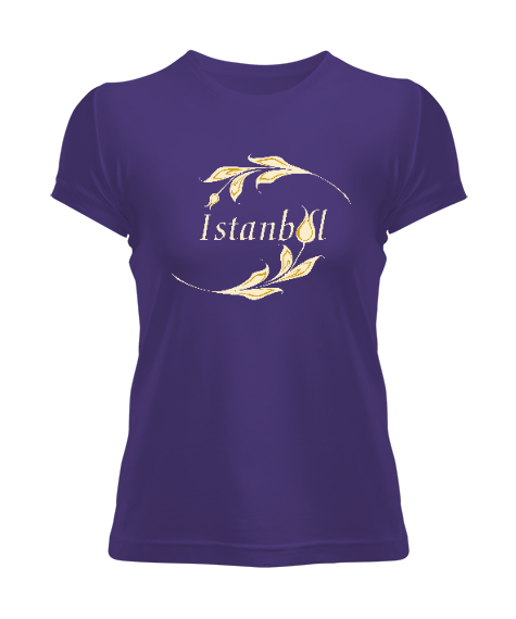 Tisho - İstanbul ve Lale Mor Kadın Tişört