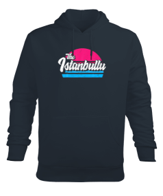 Istanbullu Baskılı Füme Erkek Kapüşonlu Hoodie Sweatshirt - Tisho