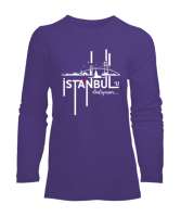 İstanbulu Dinliyorum V2 Mor Kadın Uzun Kol Tişört - Tisho