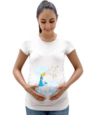 It is a boy Beyaz Kadın Hamile Tişört - Tisho