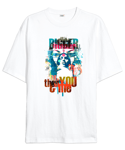 Tisho - İts Bigger Than You Or Me Baskılı Oversize Unisex Tişört