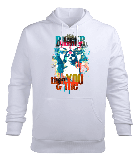 Tisho - İts Bigger Then You Or Me Baskılı Erkek Kapüşonlu Hoodie Sweatshirt