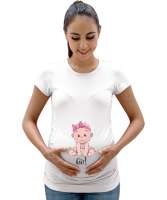 Its Girl - Kız Bebek Beyaz Kadın Hamile Tişört - Tisho