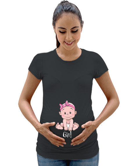 Tisho - Its Girl - Kız Bebek Füme Kadın Hamile Tişört