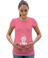 Its Girl - Kız Bebek Pembe Kadın Hamile Tişört - Tisho