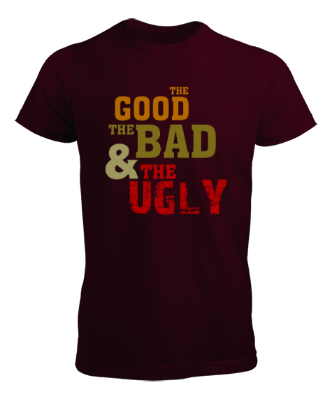 Tisho - İyi kötü Çirkin - The Good The Bad The Ugly Bordo Erkek Tişört