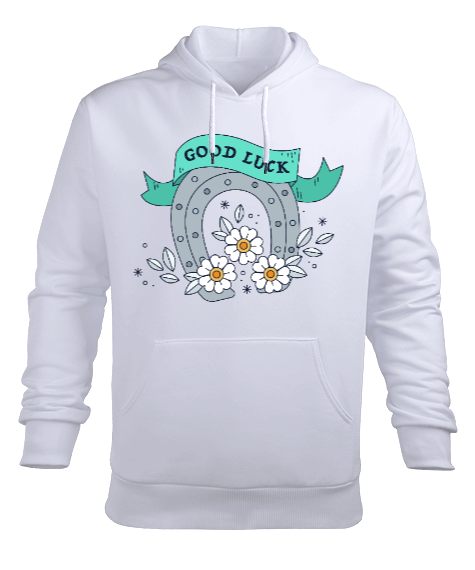 Tisho - İyi şanslar Erkek Kapüşonlu Hoodie Sweatshirt