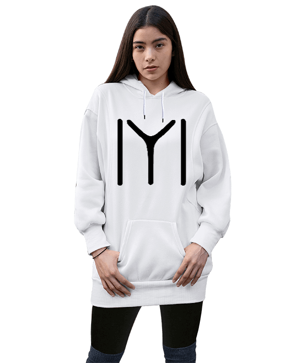 Tisho - ıyı tasarımlı Kadın Uzun Hoodie Kapüşonlu Sweatshirt