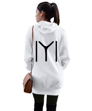 ıyı tasarımlı Kadın Uzun Hoodie Kapüşonlu Sweatshirt - Thumbnail