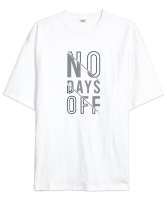 İzin Günü Yok - GYM - Fitness - No Days Off Beyaz Oversize Unisex Tişört - Tisho