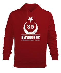 izmir, izmir şehir ,Türkiye,Türkiye bayrağı. Erkek Kapüşonlu Hoodie Sweatshirt - Tisho