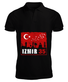 izmir, izmir şehir ,Türkiye,Türkiye bayrağı. Erkek Kısa Kol Polo Yaka - Tisho
