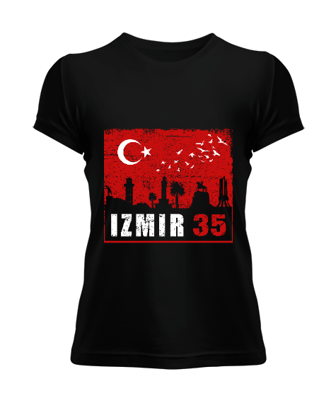 izmir, izmir şehir ,Türkiye,Türkiye bayrağı. Kadın Tişört - Tisho