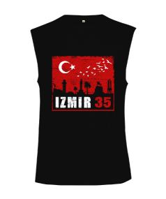 Tisho - izmir, izmir şehir ,Türkiye,Türkiye bayrağı. Kesik Kol Unisex Tişört