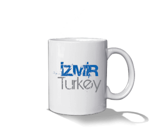 İzmir temalı Beyaz Kupa Bardak - Thumbnail