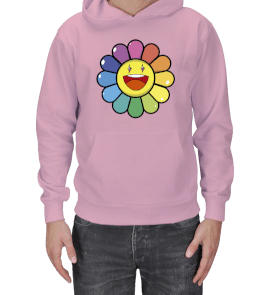 Tisho - J Balvin Rainbow Flower Merch Erkek Kapşonlu