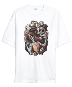 Jack Skellington Calavera The Nightmare Before Christmas Oversize Unisex Tişört - Tisho