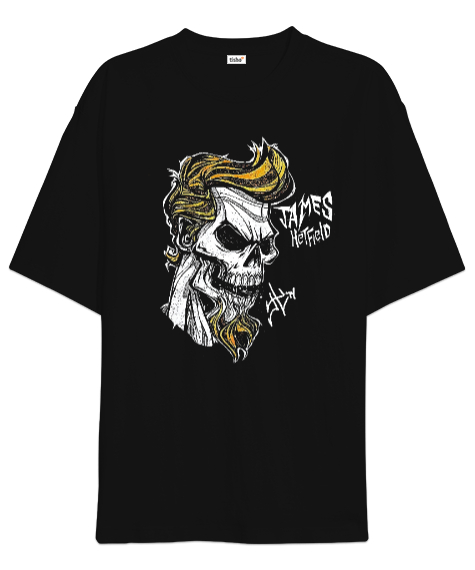 Tisho - James Hetfield Siyah Oversize Unisex Tişört