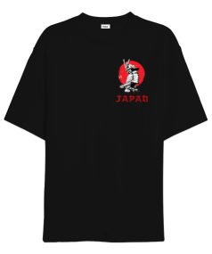 Japan samurai Oversize Unisex Tişört - Thumbnail