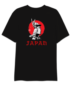 Japan samurai Oversize Unisex Tişört - Thumbnail