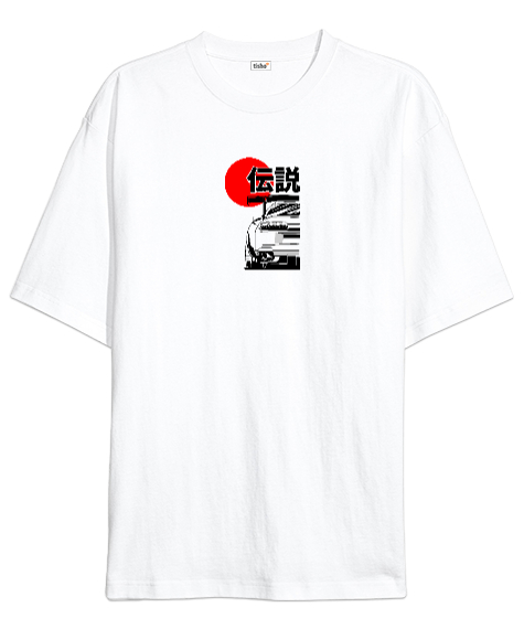 Tisho - JAPAN STYLE Beyaz Oversize Unisex Tişört