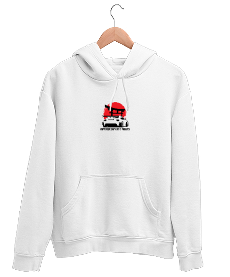 Tisho - JAPAN STYLE Beyaz Unisex Kapşonlu Sweatshirt