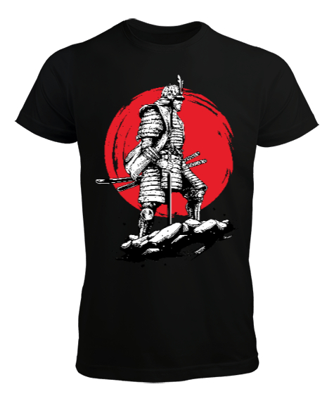 Japanese Samurai Siyah Erkek Tişört