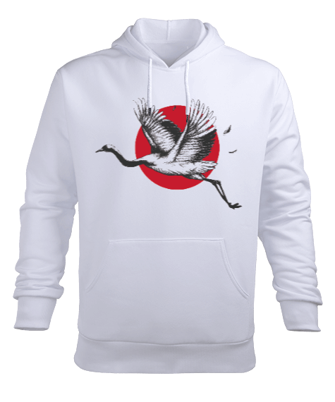 Tisho - japanese storks Erkek Kapüşonlu Hoodie Sweatshirt