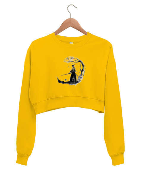 Tisho - Japon Esintili tasarım Kadın Crop Sweatshirt