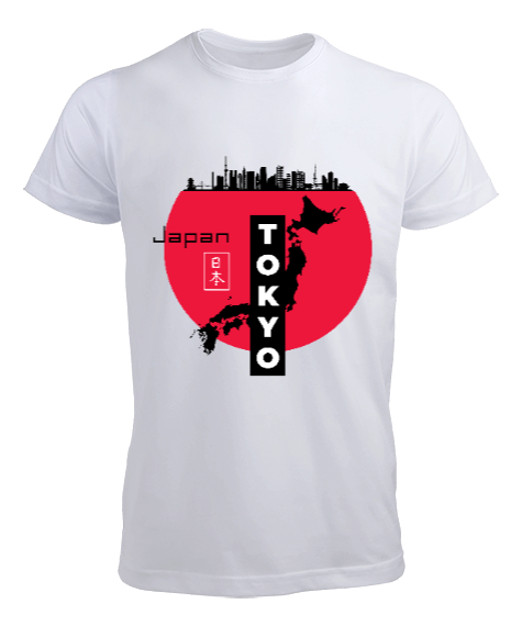 Tisho - Japonya Tokyo Anime Özel Tasarım Beyaz Erkek Tişört